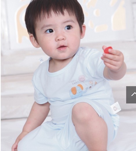 包邮丽婴十八坊夏装宝宝开肩内衣裤套装纯棉套头内衣套0173-1