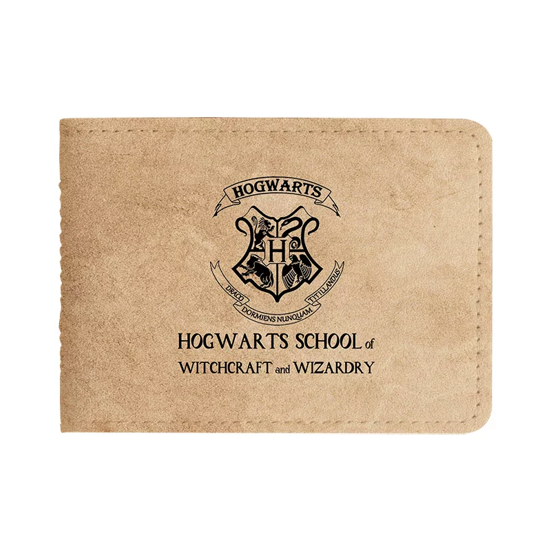 [Пряжка кожаный чехол на удостоверение водителя Гарри Potter Хогвартс, защитный несессер для прав водителя, карта на две части, множество карманов]