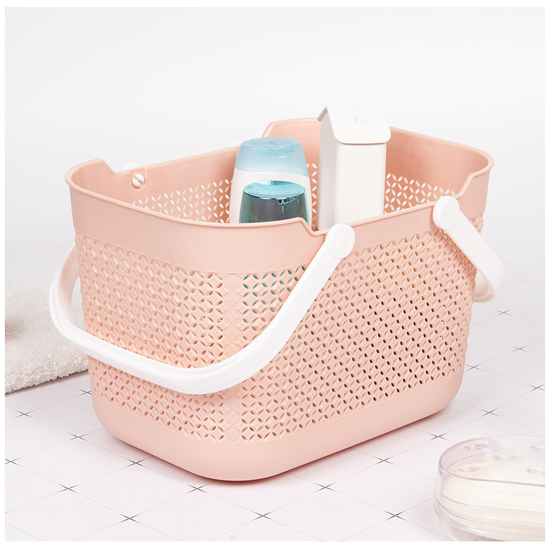 Yingpie Hollowed-out Plastic Hand Bath Basket Bathroom Wash Containing Basket Drain Hand Bath Basket Student Bath
