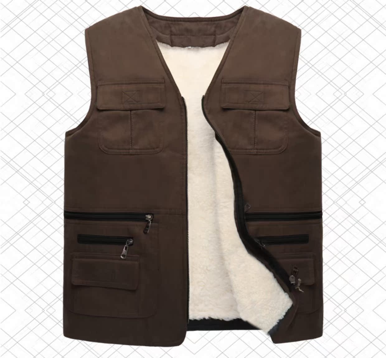 Trung thu mùa đông và lông mùa đông một chiếc áo len giám đốc dày áo ấm cotton nhiều đệm vest da cừu vai ngoài trời áo khoác vest nam hàn quốc