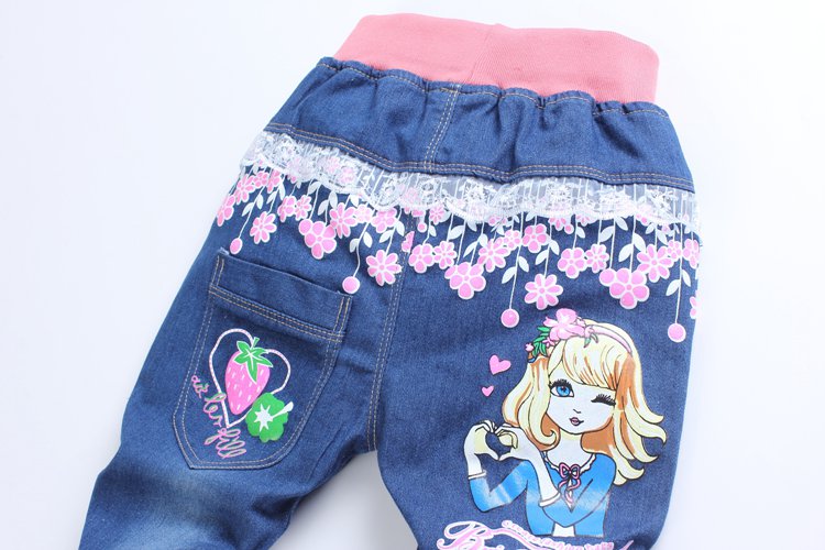 Cô gái jeans mùa xuân và mùa thu mô hình 2018 mới duy nhất quần căng mỏng lớn quần âu trẻ em 3 ~ 15 tuổi