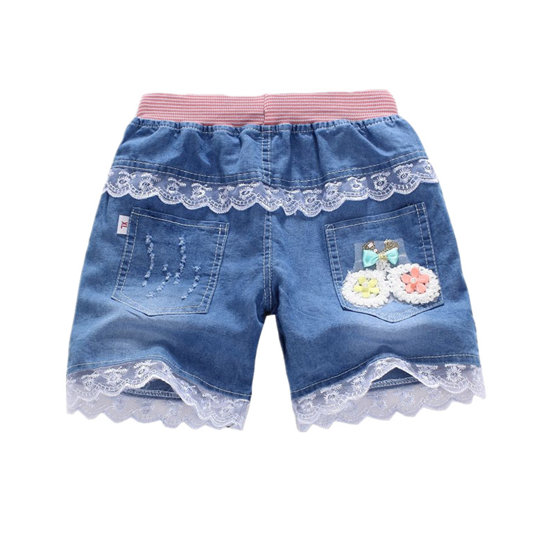 Cô gái quần short denim 2018 mới thời trang Hàn Quốc quần áo trẻ em Hàn Quốc phiên bản của mùa hè mặc bên ngoài cô gái phần mỏng