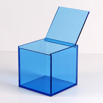 One-piece blue acrylic containing box display case blind box hand run cosmetic dust cover high translucent custom