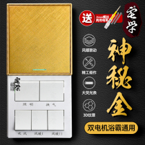 Mysterious gold linkage five-open yuba switch air heating universal 5-open button slide bathroom heater switch