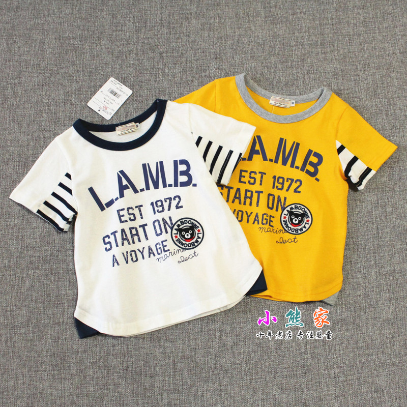 Children's summer new T-shirt cotton short-sleeved thin section boys and children letter printing baby loose top