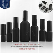 100 50 30 20 15 10 5ML black spray black glass bottle with nozzle emulsion essence fine mist bottle