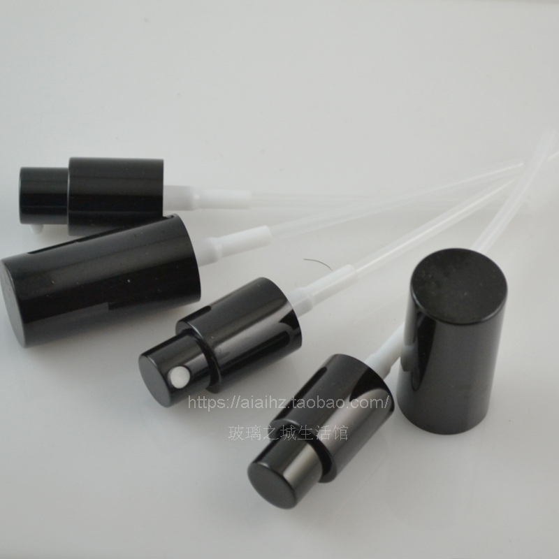 Black alumina cover milk spray pressure pump fine mist spray 18 screw mouth essential oil bottle General split package material