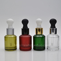 15ml light brown green rose red transparent glass bottle spray with flat rubber head electrochemical drop tube