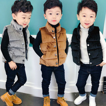 New autumn and winter childrens cotton vest boy down cotton baby cotton vest winter wear male treasure female treasure horse clip tide