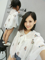 Parent-child mother and daughter female treasure autumn coat tide trumpet sleeve female baby doll shirt long sleeve Korean Princess tide