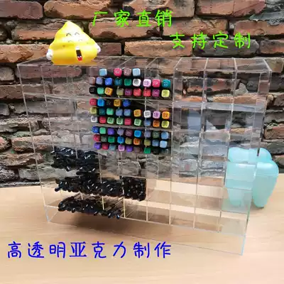 Acrylic transparent oblique mouth Mike pen holder eyebrow pen display display filing cabinet tape storage cabinet customization
