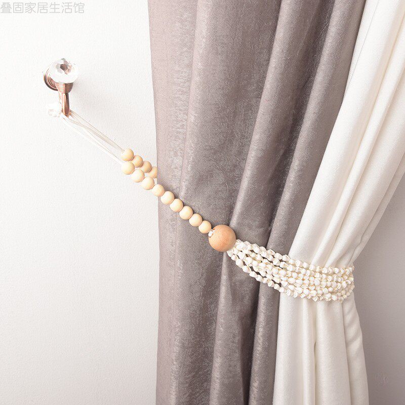Curtain strap small fresh personality curtain tie strap shell log living room decoration curtain accessories