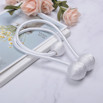 Simple magnet curtain tied with European-style living room creative curtain buckle-free punched wall hook three ball binding rope