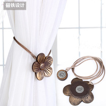 Simple magnet curtain buckle magnetic curtain hook wall hook curtain accessories resin carved flower tie rope