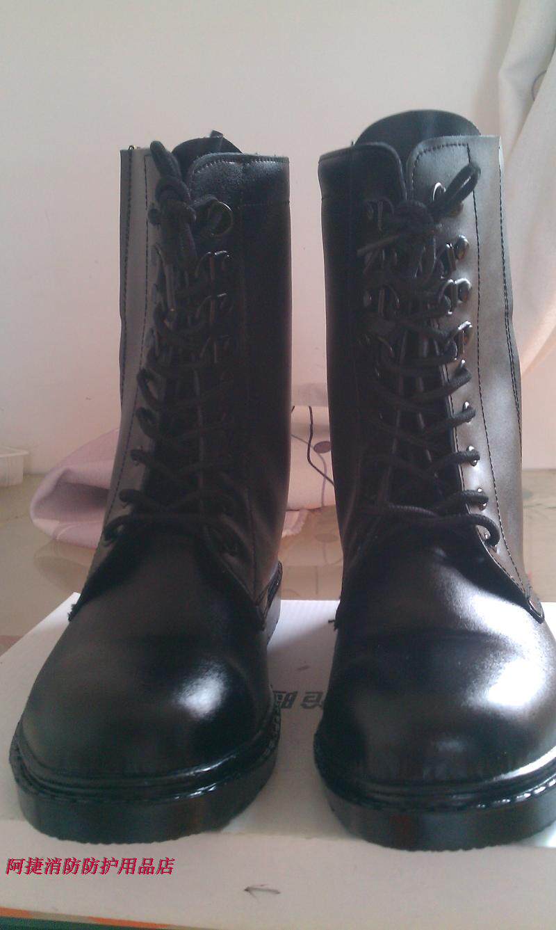 Genuine Leather fire boots Boots Fire Rescue Rescue Leather Boots Climbing Homework Leather Boots Ladle Head Steel Plate Bottom