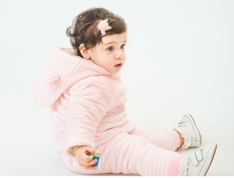 Bộ đồ dày cho bé cộng với chất liệu cotton nhung Mùa đông cho bé sơ sinh nam và nữ đi chơi quần áo hai mảnh Y3876 đồ bơi trẻ em quần rời