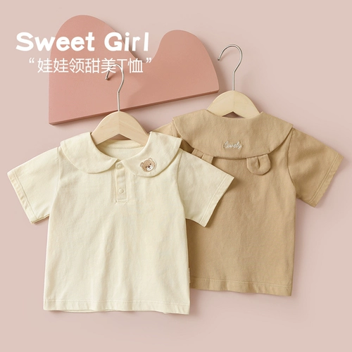 Детский комбинезон, кукла, футболка polo, детская летняя одежда для мальчиков для девочек, кукольный воротник, короткий рукав