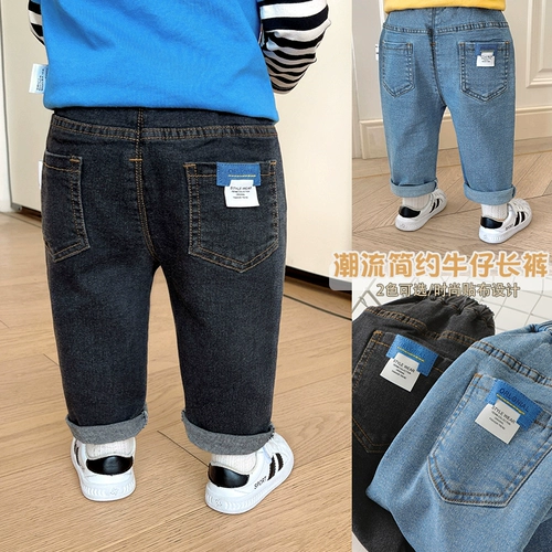 Детские осенние джинсы для мальчиков, штаны для девочек для выхода на улицу для раннего возраста, 1 лет