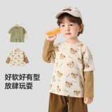 Детский комбинезон, комплект, осенний хлопковый лонгслив для мальчиков