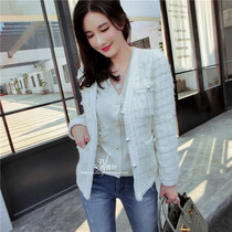 Yu Yi Spinning Rice White Multi-Pocket Thick Wool Coat Female Fall Winter Celebrity Xiao Xiang Feng Throw Tough Cardigan Coat