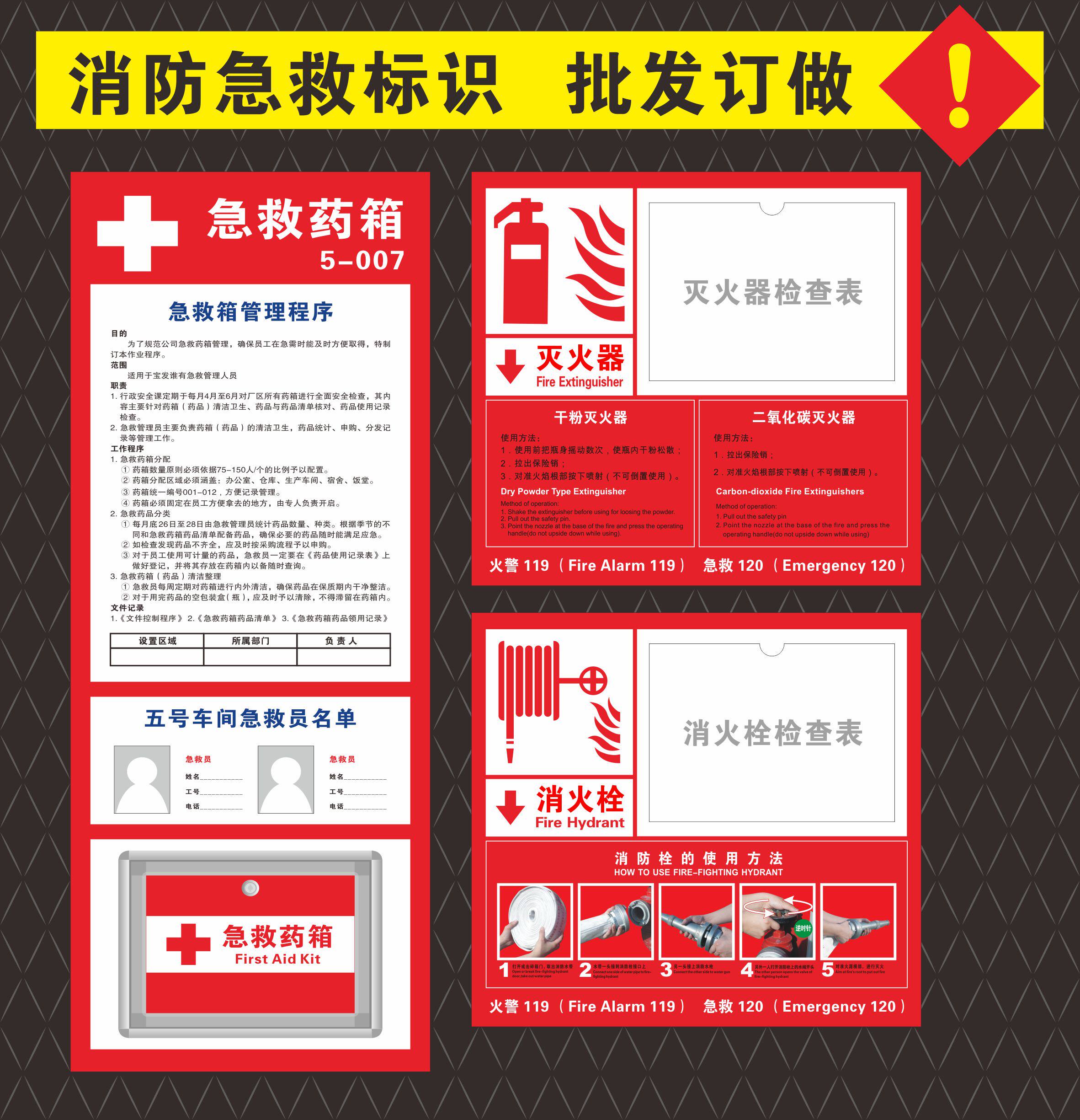 Fire Safety Identification Card Fire Hydrant Use Method Stickers Fire Hydrants Operation Diagrams Guide