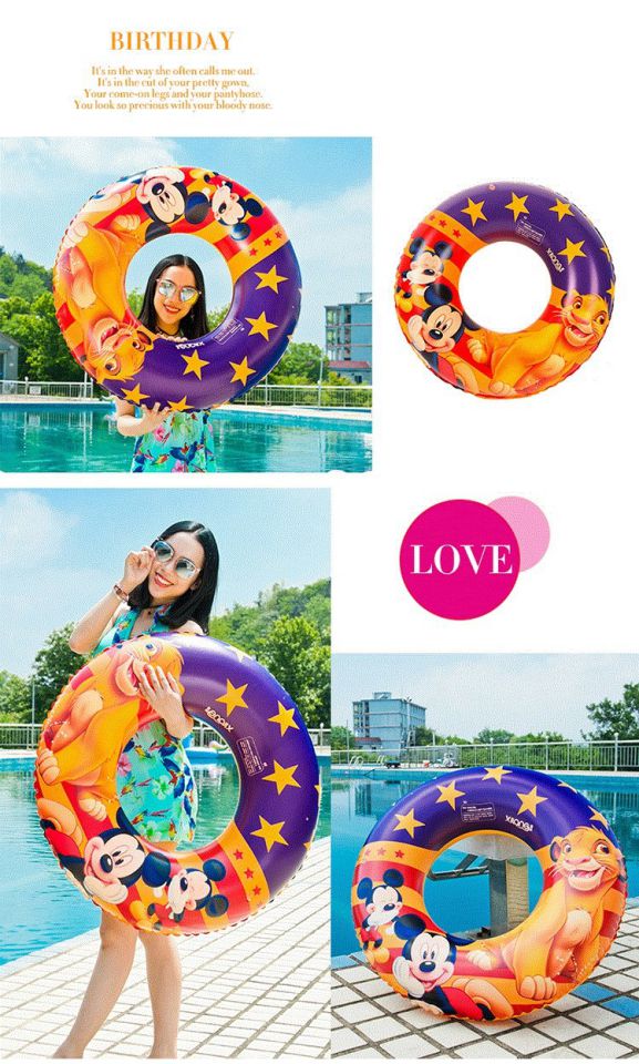 Chuyến tham quan đảo mùa hè nóng bỏng Vòng bơi Mickey mới Trẻ em Bơi Vòng bơi người lớn phao boi