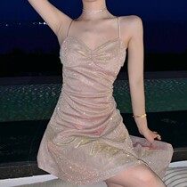 Sanya dress mermaid Ji sparkling love Xia chic slim small man slim fish tail backless suspender skirt