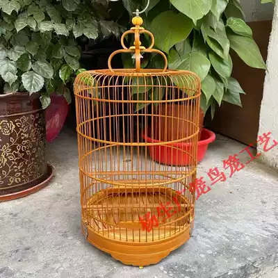 Water thrush cage Miscellaneous bird cage Qingyuan cage Golden bluestone swallow embroidered eyes hibiscus bamboo high-mounted old bamboo Cantonese bird cage