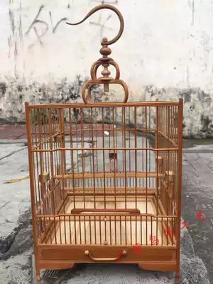 Sifang cage bamboo embroidered eye small bird cage with bamboo hook golden green gray swallow Qingyuan cage bamboo cage wide bird cage