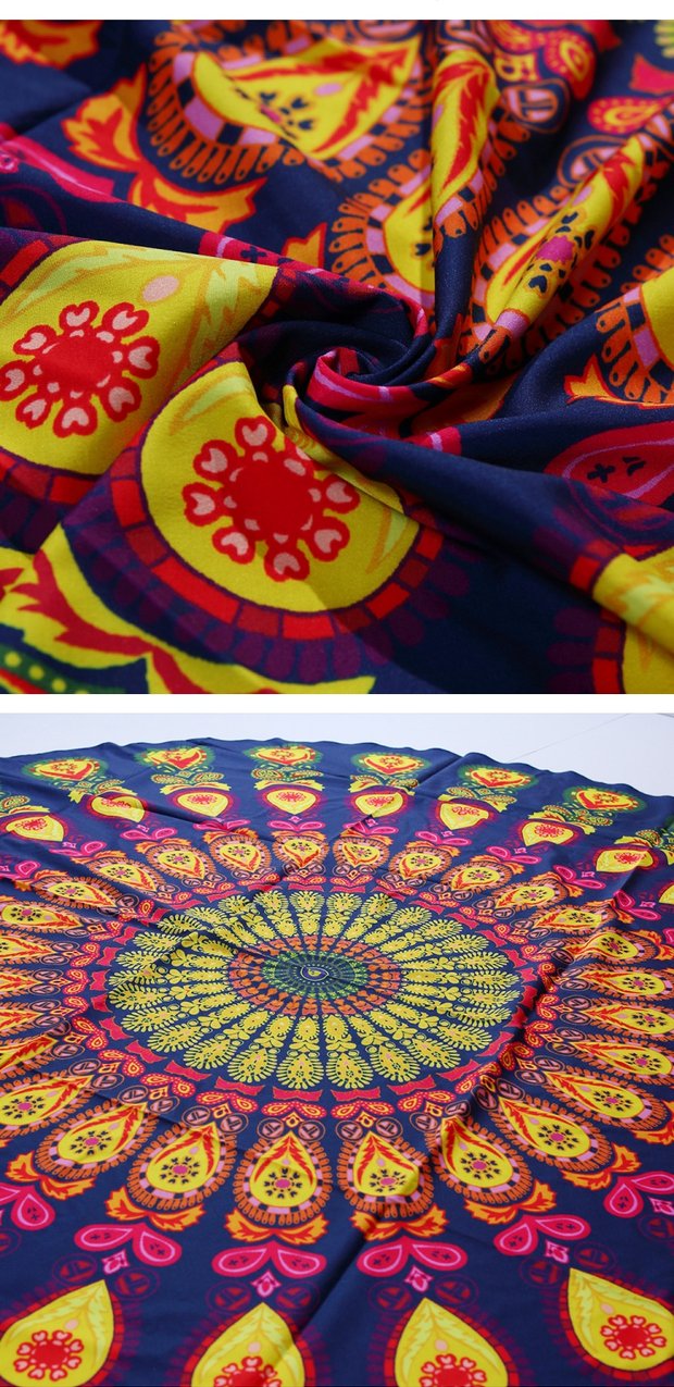 Mandala Ấn Độ phong cách vòng khăn bãi biển khăn choàng trang trí tấm thảm treo tường Tapestry thảm treo tường