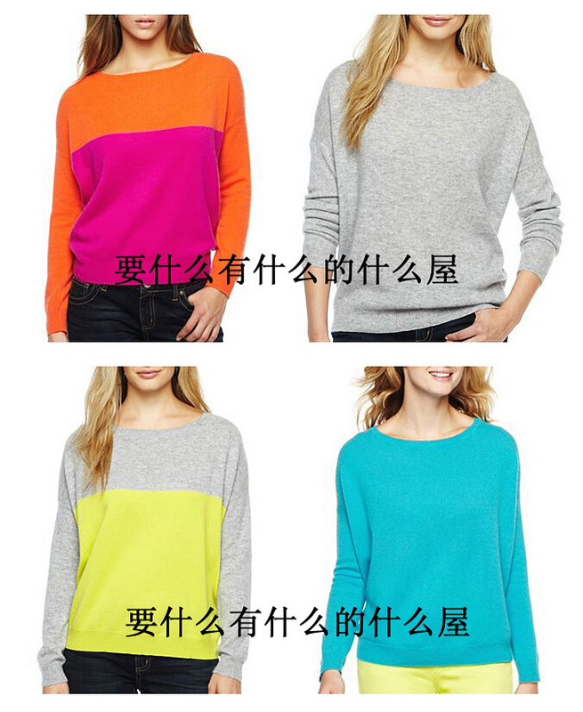 U.S. Mailing to China: Genuine Jcpenney Casual Cashmere Sweater, 100% Cashmere, Large Size, Orange-Pink Candy Color
