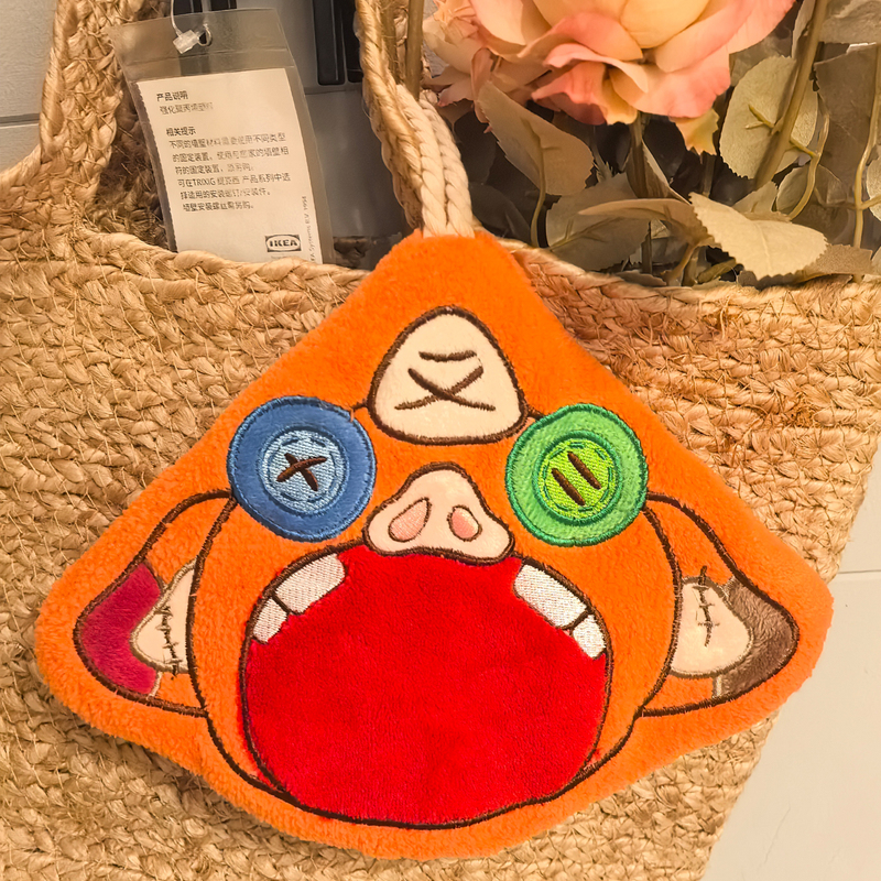 Zelda Orange Pig Monster Shan Red Velvet Hand Towel Embroidery Zelda Orange Pig Monster Shan Red Velvet Hand Towel Embroidery