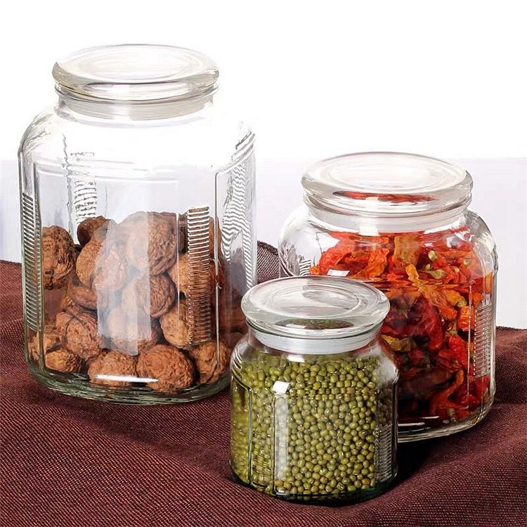 Chunzhihui glass storage jar Food grade sealed jar Square sealed bottle Tea jar Dried fruit jar Candy jar