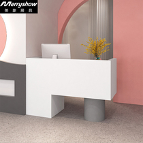 Beauty Elephant Commercial Front Desk Reception Desk Collection Silver Table Collection Desk Clothing Shop Bar Counter Cashier Desk Counter Brief Modern