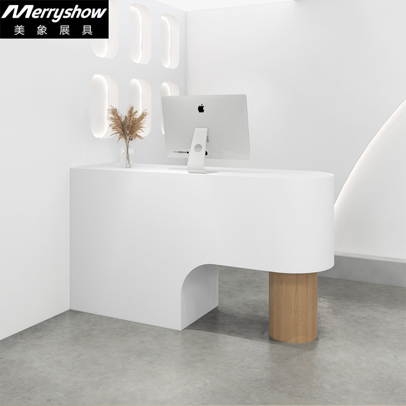 Beauty elephant clothing store white paint bar cashier counter shop counter simple modern women's clothing store arc front desk