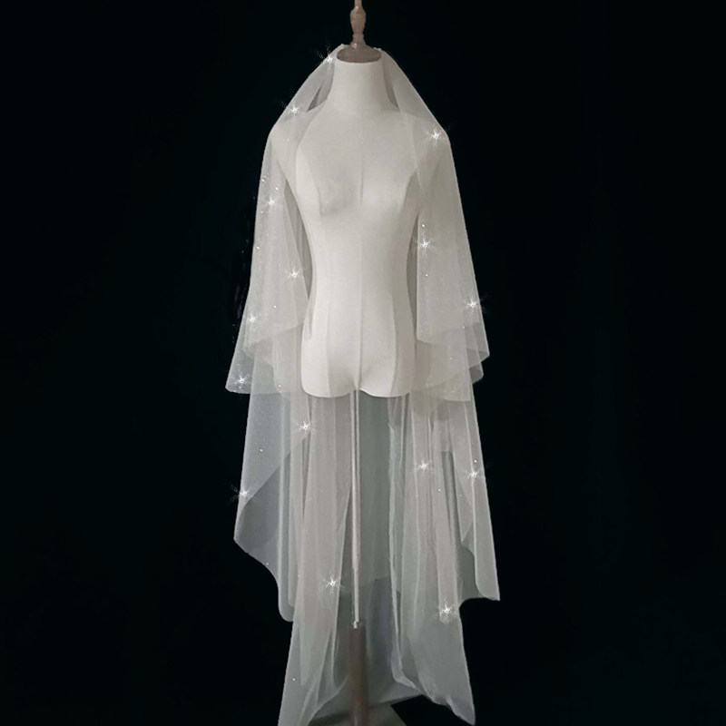 [USD 14.48] Luxury version of the starry sky shiny and short champagne