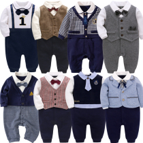 Autumn baby clothes newborn full moon clothes male baby birthday week photo suit cotton 100-day dress