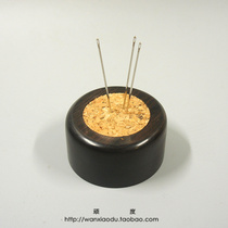 Naughty Purple Purple Sandalwood Needle contact pin Containing Leather Handsewn Needle Rhombus Conical Conical Peel with diy containing base