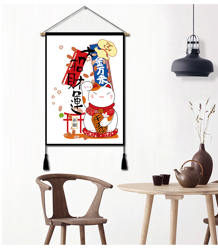Cát Lucky bức tranh tường gió Nhật Bản phòng khách trang trí bức tranh vải tấm thảm vải treo cờ đuôi nheo treo tường trang trí nhà hàng - Tapestry Thảm treo tường có lớn