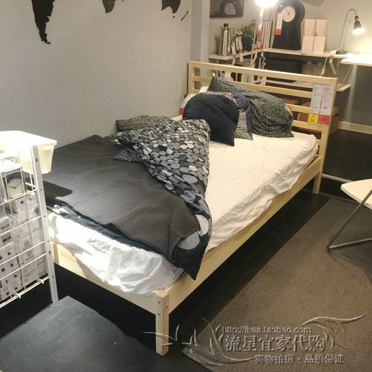 Кровать из массива дерева 流星宜家ikea塔瓦 床架, 松木 120*200 含床板 宜家代购国内代购