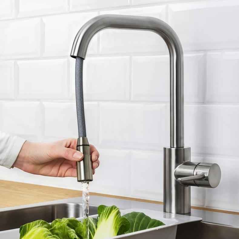 Genuine Ikea Ikea Aimalan Kitchen Mixed-Type Faucet Stainless Steel Color Faucet Household Dishwashing Faucet