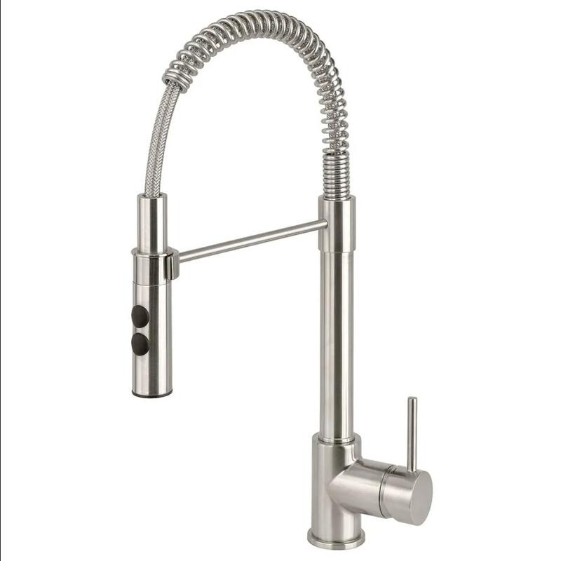 Ikea Laimon Kitchen Faucet/Hot and Cold Mixed Faucet with Handheld Spray Head, Stainless Steel Color
