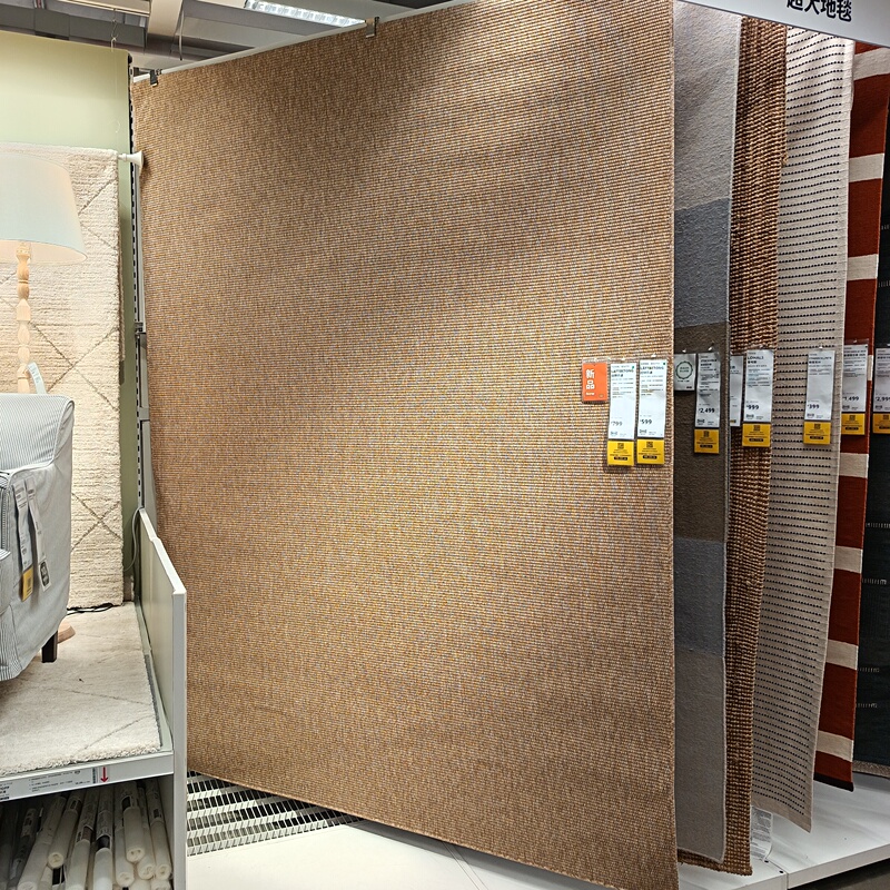 Ikea Latte Ben Flat Woven Carpet Pet Scratching Mat Living Room Bedroom Bedside Decorative Rug Pastoral Style