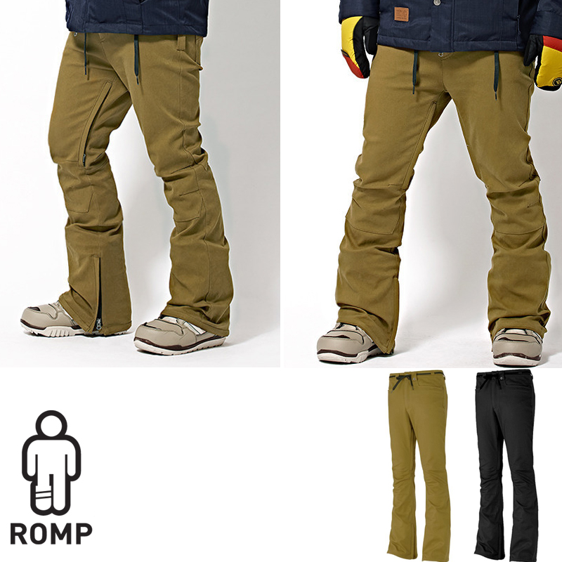 South Korea ROMP Winter outdoor windproof and waterproof warm elastic double plate veneer for body-men and women's ski pants