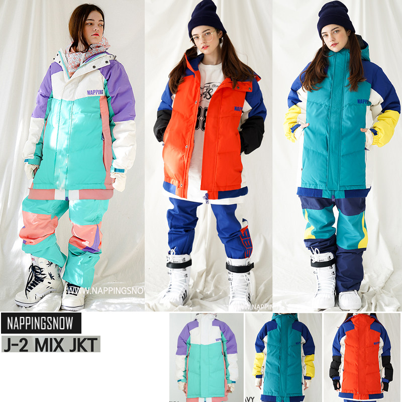 1920NAPPING Korean ski suit Single double board men and women Waterproof Thickened plus Cotton Polar Large size Cotton Clothing