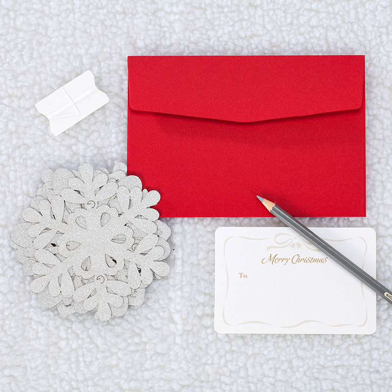 Korean Creative Christmas New Year Greeting Card hollowed silver snowflake laser decoration card dressed up Christmas tree decoration card