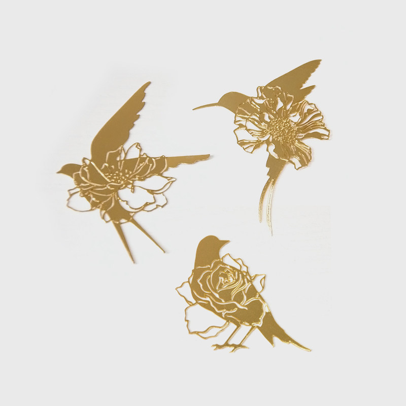 Miss Card Lady Metal Brass Hollowed-out Delicate Bookmark Flowers Bird Feiyan Creative Art Gift Lovers Birthday Gifts