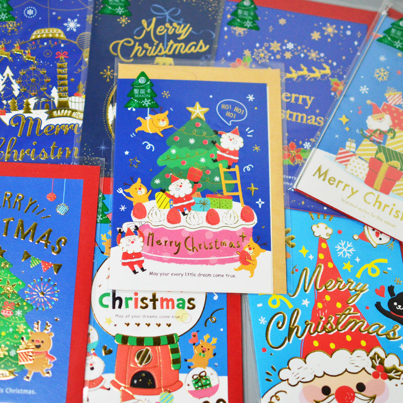 Violent sunflower season creative Christmas card Christmas Eve gift blessing card to celebrate Christmas