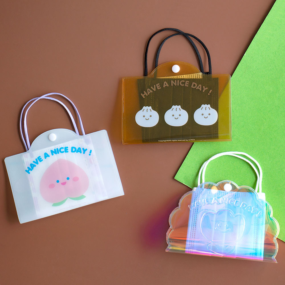 Miss Card New Pvc Mask Containing Clip Portable Folding Clip Clip Out For Temporary Clip Protection Sleeve Creative Mini Clip