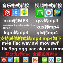 Music Video format ncm qmc kgm flac m4a qlv kux qsv to mp3mp4 Converter